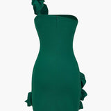 Valeria | One-Shoulder Bodycon Rüschenkleid – Elegante Raffinesse mit verspieltem Touch