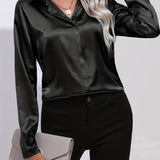 Irene | Elegantes Satin-Hemd mit langen Ärmeln für Damen