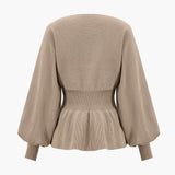 Amelie | Elegantes Strick-Set mit Peplum-Top & Bleistiftrock