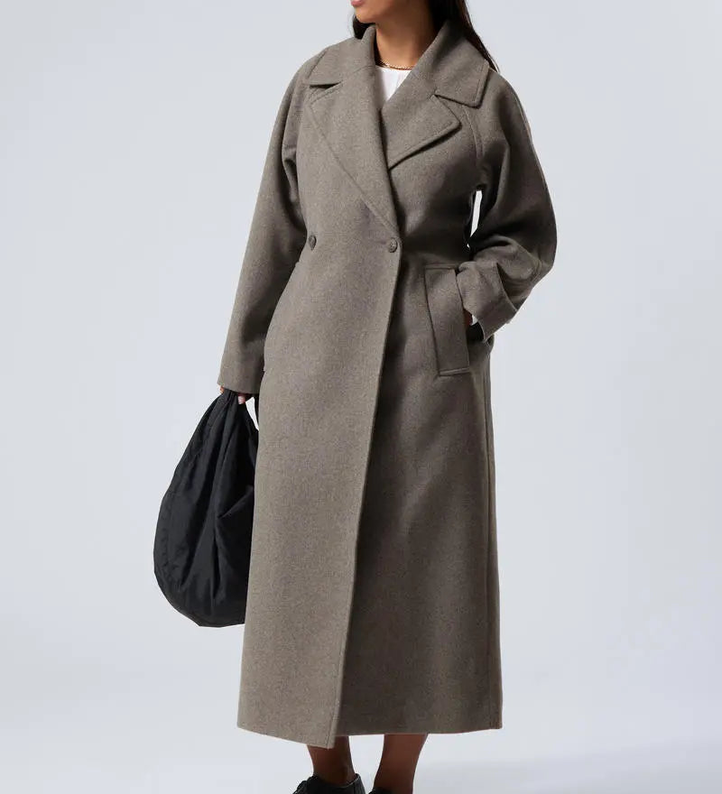 Emilia | Langer Wollmantel im Oversize-Stil Zendoo.de