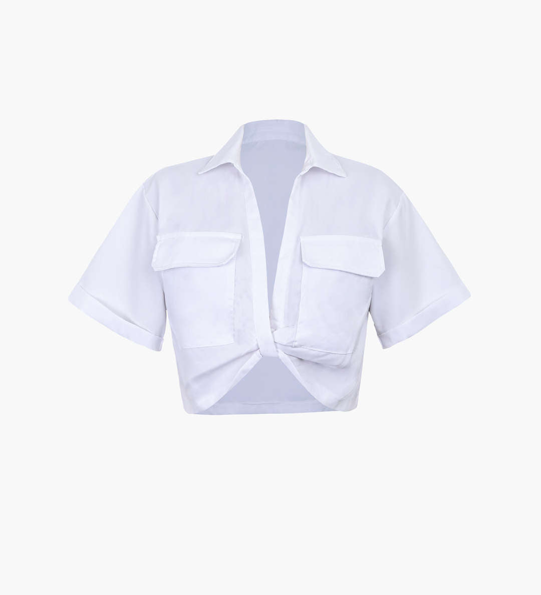 Janice | Stylisches Kurzarm Crop Shirt mit kragen