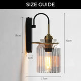 HeritageIllume - Vintage wandlamp met geribbelde glazen kap Zendoo.de