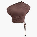 Melody | Asymmetrisches Zweiteiler-Set mit One-Shoulder Crop-Top & Maxi-Rock