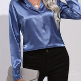 Irene | Elegantes Satin-Hemd mit langen Ärmeln für Damen