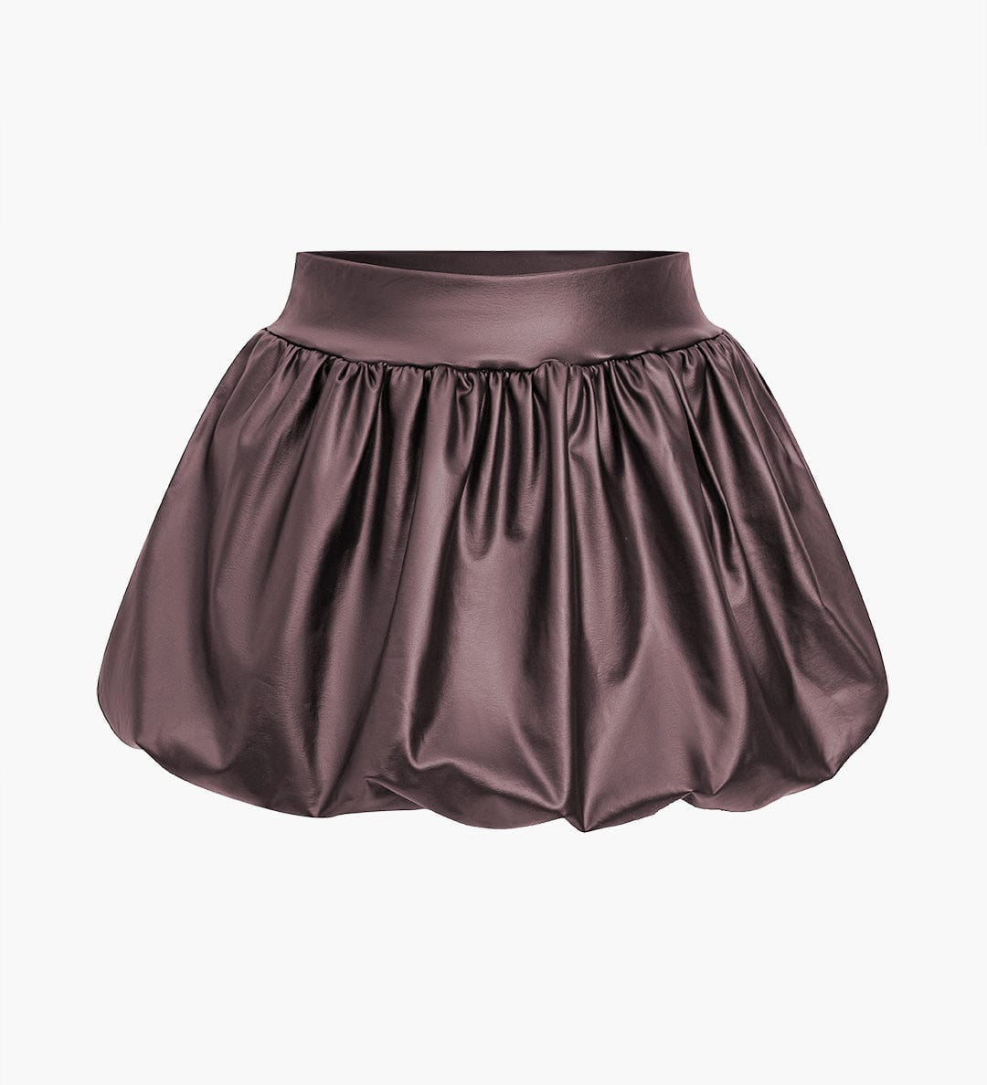 Cordula | Extravaganter Ballon-Minirock aus Kunstleder mit elastischem Bund