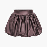 Cordula | Extravaganter Ballon-Minirock aus Kunstleder mit elastischem Bund