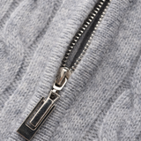 Roman | Chunky knit Herren Chasmere Pullover mit Kabelstrickmuster & Halb Reißverschluss Kragen