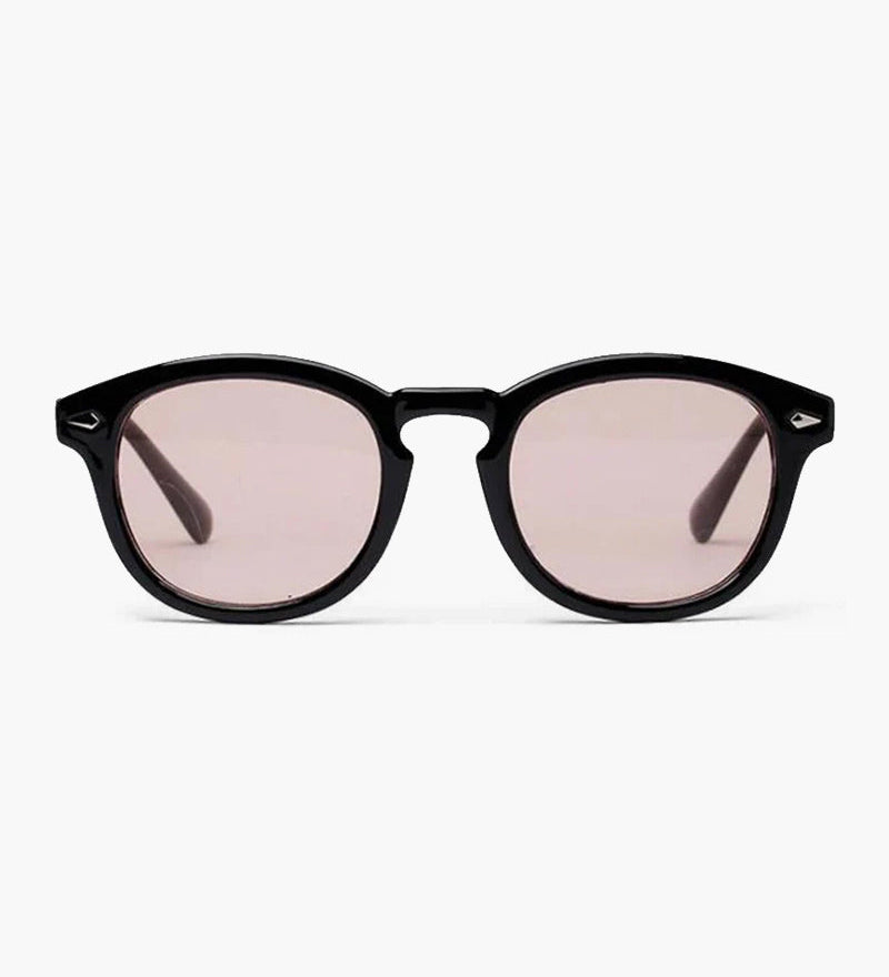 Jayden | Schwarzer Rahmen Runde Sonnenbrille für Männer