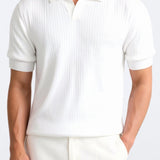 Geripptes Herren-Poloshirt mit kurzen Ärmeln – Elegant & Zeitlos
