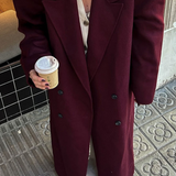 Sinda | Eleganter Wollmantel in Bordeauxrot