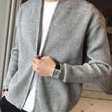 Bennett | Stehkragen Herren Rippstrick Reißverschluss Strickjacke