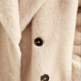 Tanja | Doppelt geöffneter beiger Wollmantel für den Winter