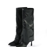 Olivia | Schwarze Designer-Stiefel mit einzigartigem Oversized-Look