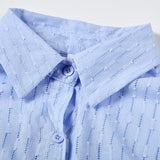 Leichter Zweiteiler aus Baumwollmix – Oversize Bluse & Shorts für Damen