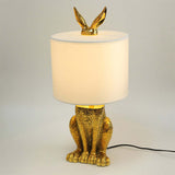 Goldene Kaninchen Tischlampe – Originelle Designer-Leuchte mit Schirm