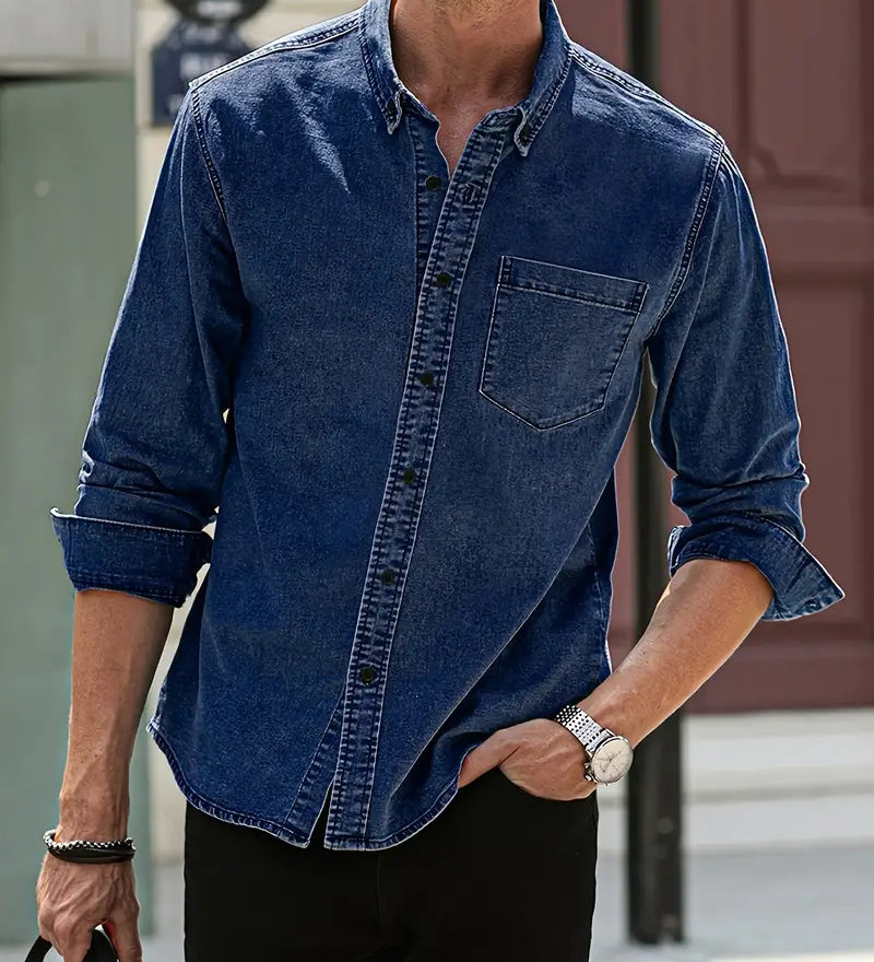 Daniel | Lässiges Langärmelig Denim-Hemd im klassischen Look