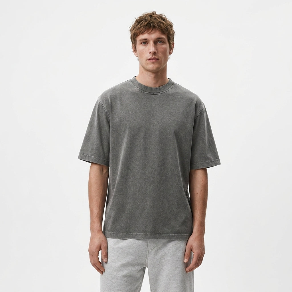 Herren Rundhals T-Shirt aus Strickstoff