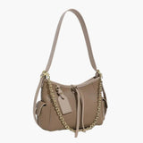Zipporah | Leder Schultertasche mit Kettenakzent