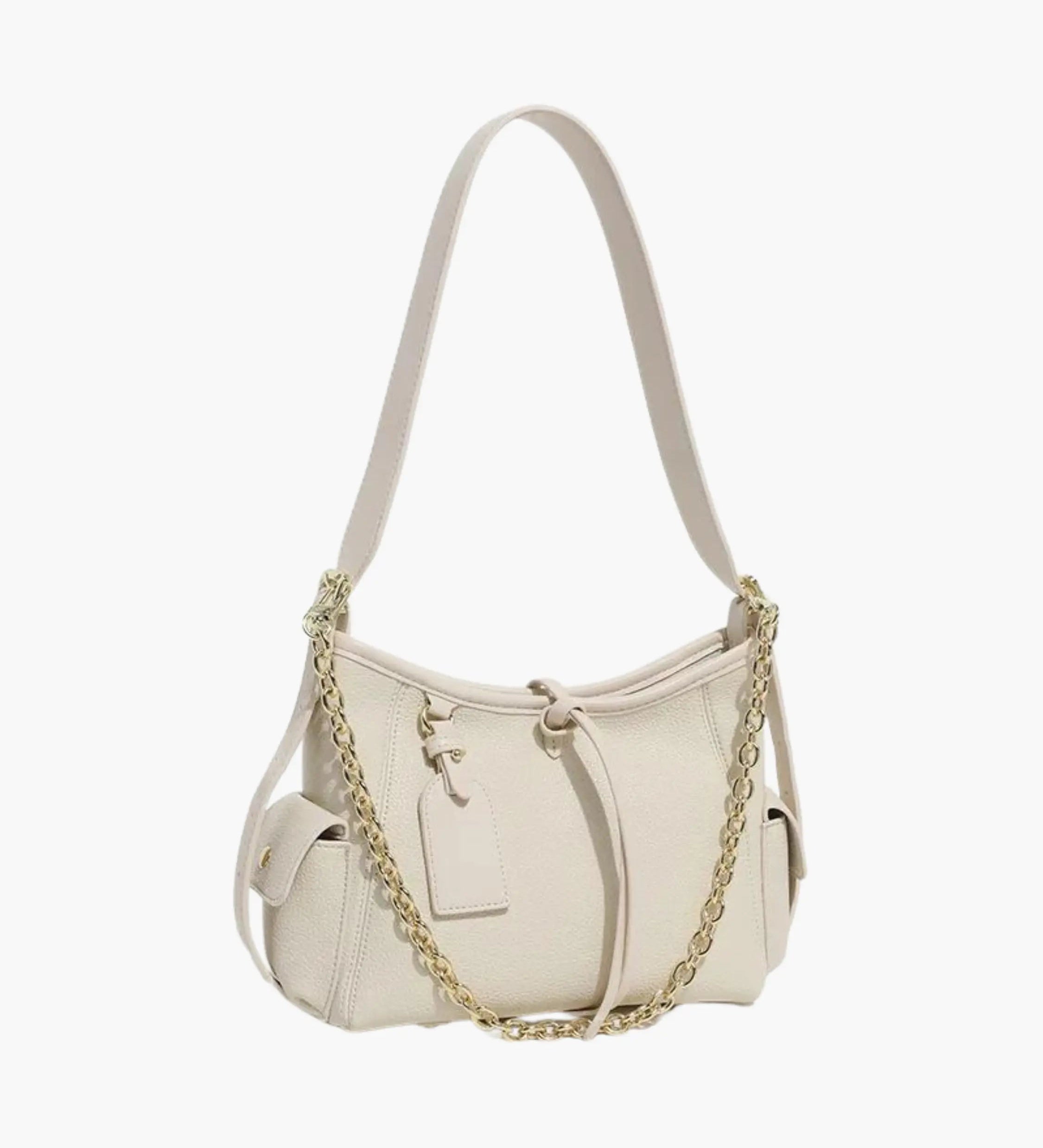 Zipporah | Leder Schultertasche mit Kettenakzent