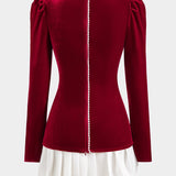 Fritzi | Edles Samt-Top mit Plisseerock