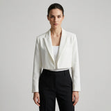 Damen Cropped Blazer mit Reverskragen