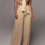 Lara | Elegantes Zweiteiler-Set mit Schleifen-Bandeau & Weitbein-Hose