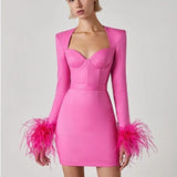 Sofia | Elegantes Minikleid mit Federdetails
