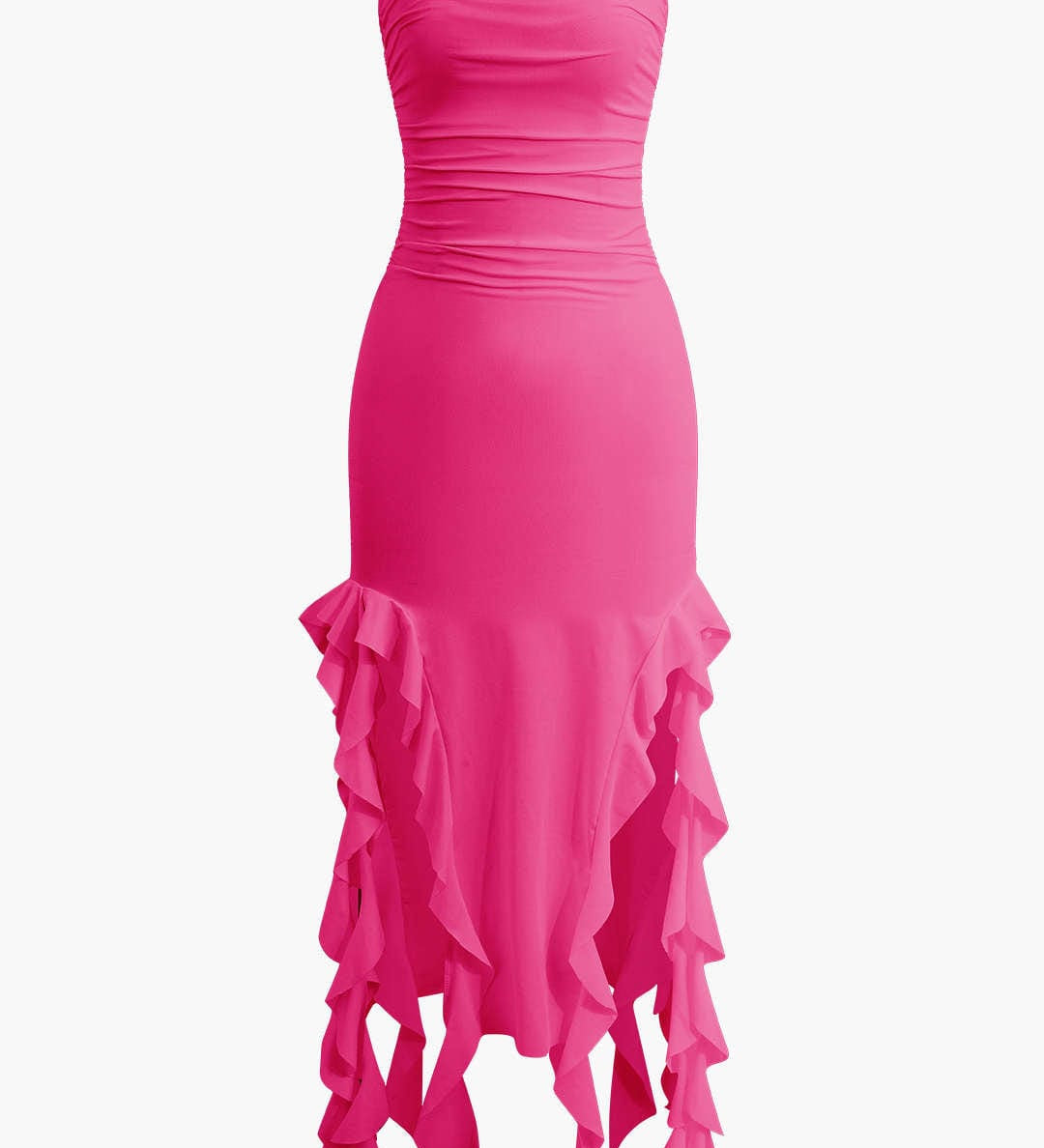 Sofia | Elegantes Bandeau-Maxikleid mit Volant-Details – Zeitlose Raffinesse