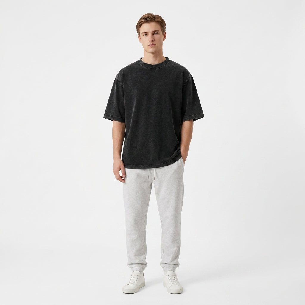 Herren Rundhals T-Shirt aus Strickstoff