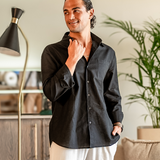 Kai | Lightweight Langarm Herren Sommer Leinenhemd