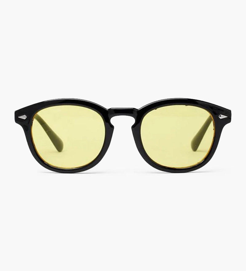 Jayden | Schwarzer Rahmen Runde Sonnenbrille für Männer