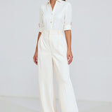 Elegante Damenhose mit weitem Schnitt und Bundfalten