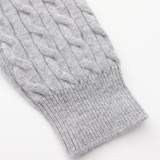 Roman | Chunky knit Herren Chasmere Pullover mit Kabelstrickmuster & Halb Reißverschluss Kragen