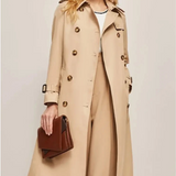 Christa | Stylischer langer Mantel mit Reverskragen für Frauen