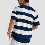 Gestreifter Herren-Pullover mit kurzen Ärmeln – Stilvoll &amp; Bequem