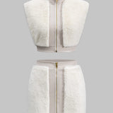 Antonia | Kunstleder-Set mit Kunstpelz-Details