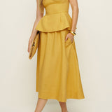 Frieda | Feminines Midikleid mit Peplum-Detail