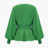 Amelie | Elegantes Strick-Set mit Peplum-Top & Bleistiftrock