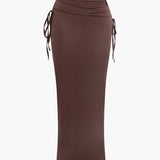 Melody | Asymmetrisches Zweiteiler-Set mit One-Shoulder Crop-Top & Maxi-Rock