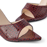 Isabelle | Luxus Schwarze Croc-Embossed Mule Heels – Elegant & Stilvoll