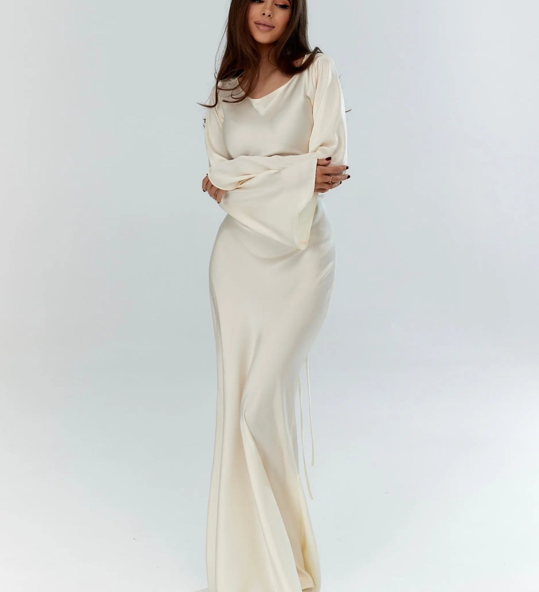 Sophie | Langärmliges Maxikleid – Fließender Schnitt für Eleganz und Komfort Zendoo.de