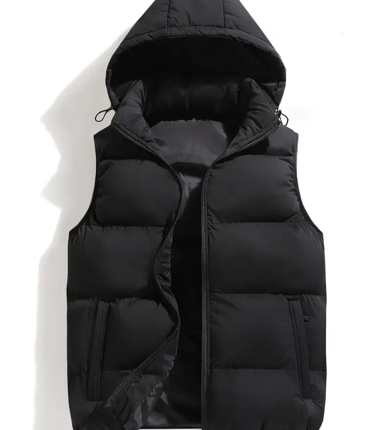 Isaac | Leichter Körperwärmer Herren Winter Steppweste mit Kapuze