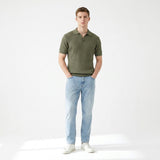 Herren Strick Poloshirt mit Rippstruktur