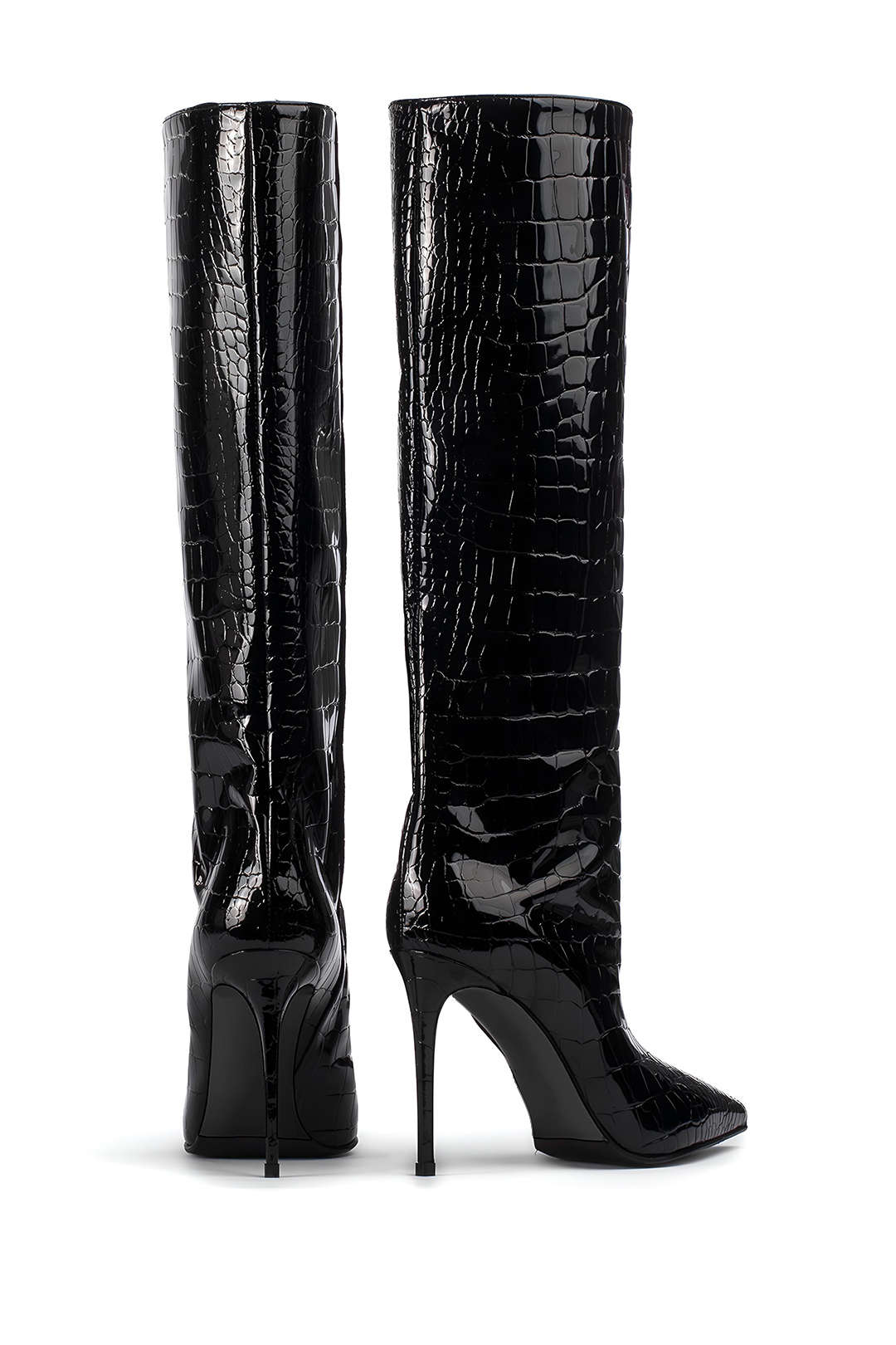 Camille | Croco-Leder-Stiefel mit Stiletto-Absatz - Zendoo.de