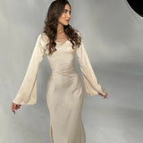 Sophie | Langärmliges Maxikleid – Fließender Schnitt für Eleganz und Komfort Zendoo.de