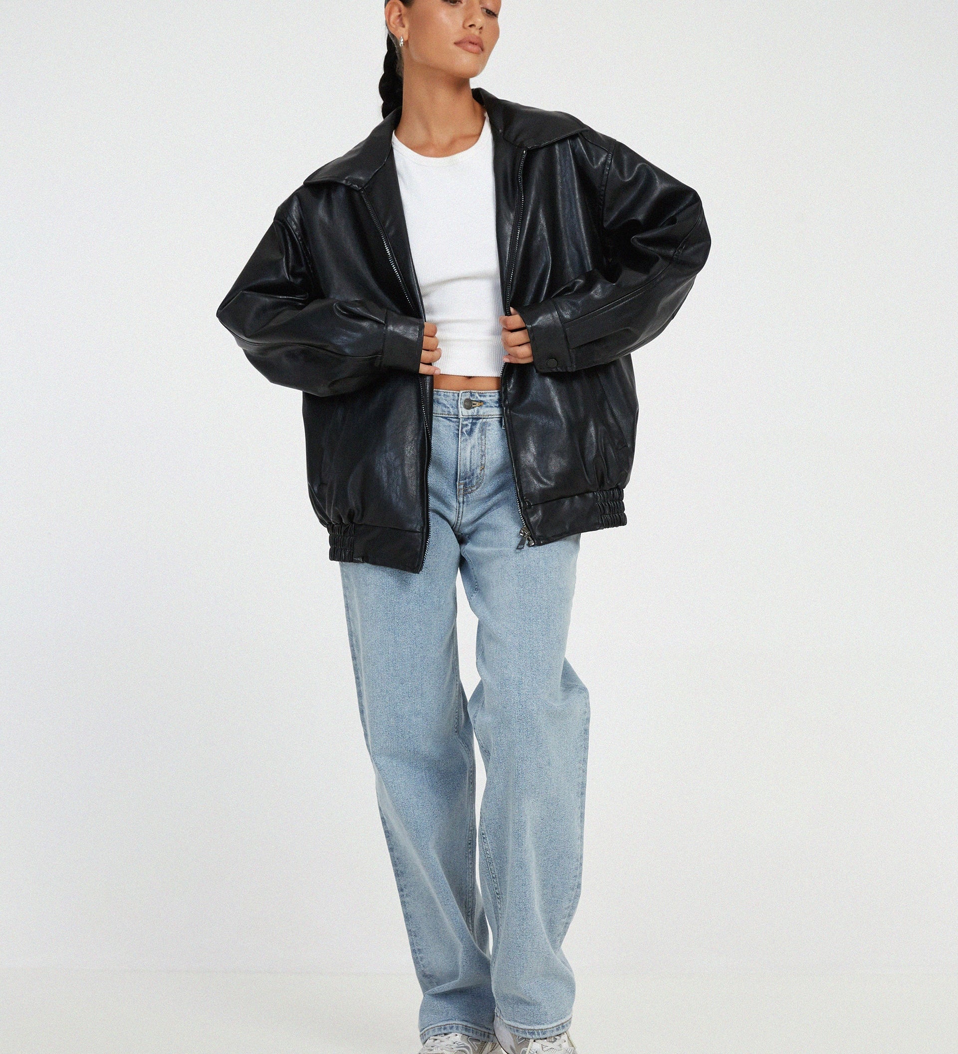 Sophia | Oversized PU-Lederjacke Damen – Modischer Look, Hochwertiges Kunstleder