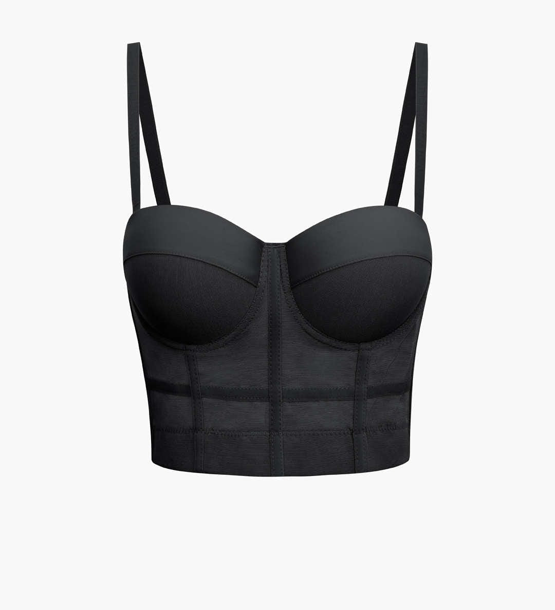 Ida | Figurbetontes Bustier-Top mit Bügel-Cups und transparenter Mesh-Struktur