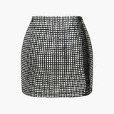 Agathe | Glamouröser Party Minirock mit funkelndem Netz-Design