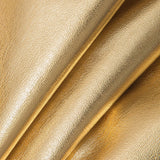 Freyja | Glänzender Gold Metallic-Minirock mit figurbetonter Passform und High-Waist-Schnitt