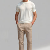 Old Money Classic Heavy O-Neck Striped T-Shirt